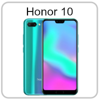 A picture of a honor 10 cell phone on a white background.