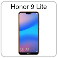A picture of a honor 9 lite phone on a white background.