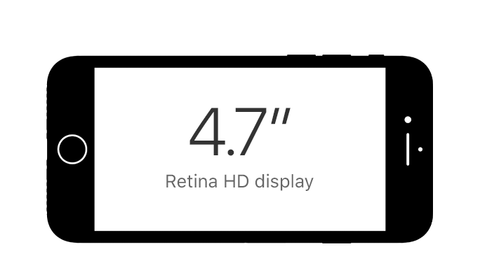 A cell phone with a 4.7 inch retina hd display