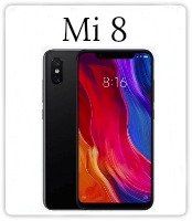 A picture of a xiaomi mi 8 smartphone on a white background.