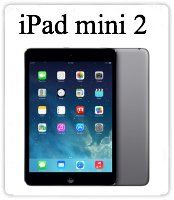 A space gray iPad mini 2 displayed against a white background with the product name centered above it.