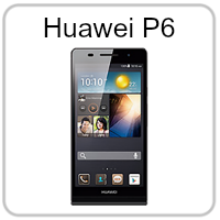 A picture of a huawei p6 cell phone on a white background.