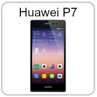 A picture of a huawei p7 cell phone on a white background.