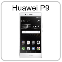 A picture of a huawei p9 cell phone on a white background.