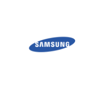 The Samsung logo: white text on a blue oval background.