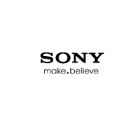 The Sony corporate logo in black text with the slogan 