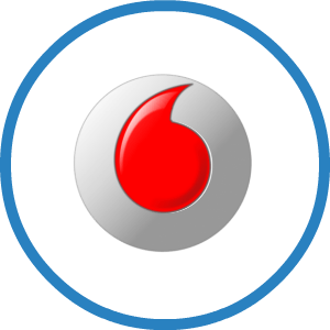A red, glossy droplet-shaped icon centered on a silver sphere, enclosed in a blue circular outline.