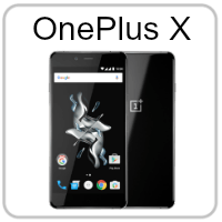 A picture of a oneplus x phone on a white background.