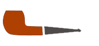 Su uno sfondo bianco è raffigurata una pipa marrone con un cannello nero.
