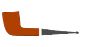 Una pipa rossa con uno stelo nero su uno sfondo bianco.