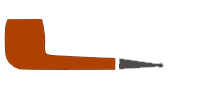 Una pipa marrone con la punta nera su uno sfondo bianco.