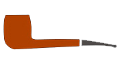 Un disegno animato di una pipa su uno sfondo bianco.