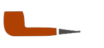 Una pipa marrone con un cannello nero su uno sfondo bianco.
