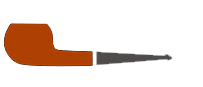 Un disegno animato di una pipa con un cannello nero su uno sfondo bianco.