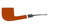 Un disegno animato di una pipa su uno sfondo bianco.
