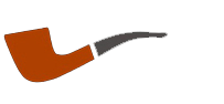 Un disegno animato di una pipa su uno sfondo bianco.