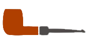 Un disegno animato di una pipa su uno sfondo bianco.