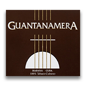 Un logo di Guantanamera con una chitarra sopra