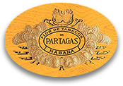 Un cerchio giallo con la parola partagas sopra