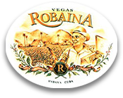 Un logo di Las Vegas Robaina con un uomo in un campo