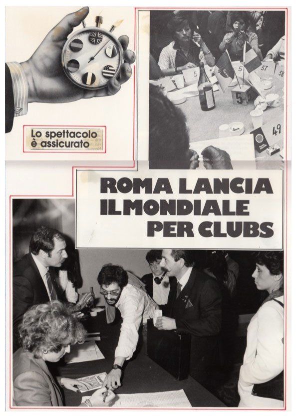 A poster that says roma lancia il mondiale per clubs