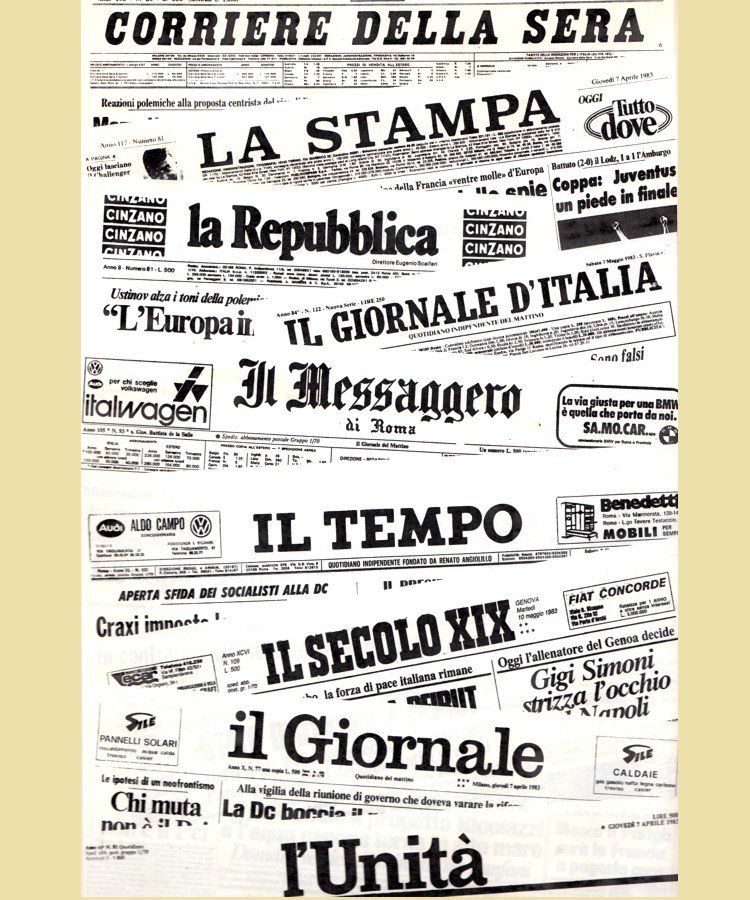 Un giornale in bianco e nero con il titolo corriere della sera