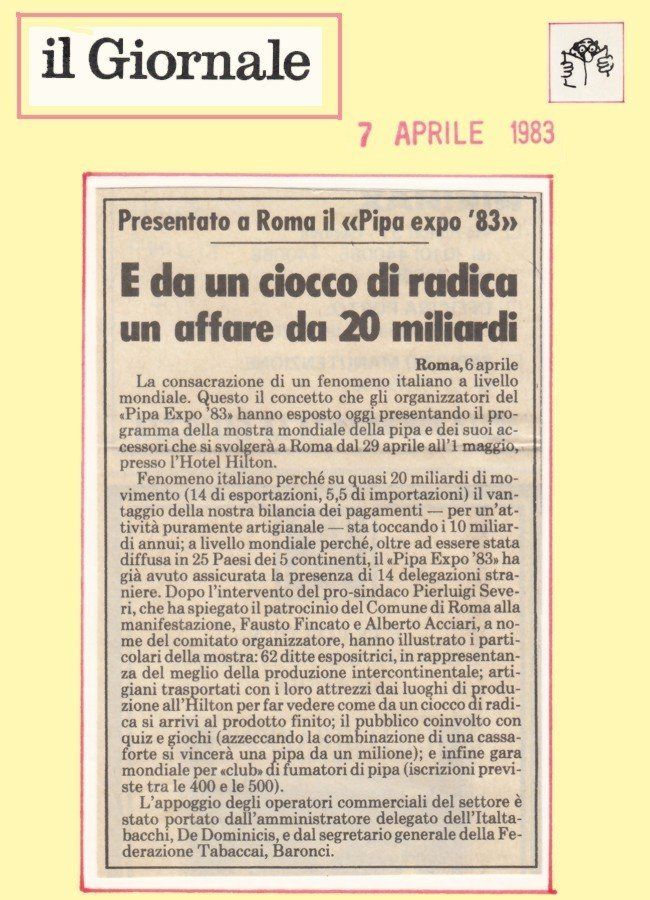 A newspaper article from il giornale dated april 7 1983