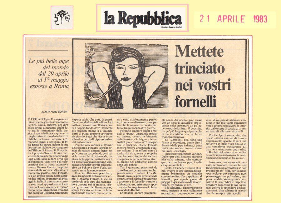 Un articolo di giornale della Repubblica del 21 aprile 1983