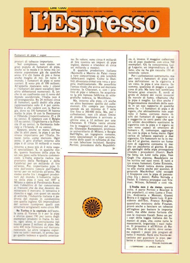Un giornale con il titolo l'espresso