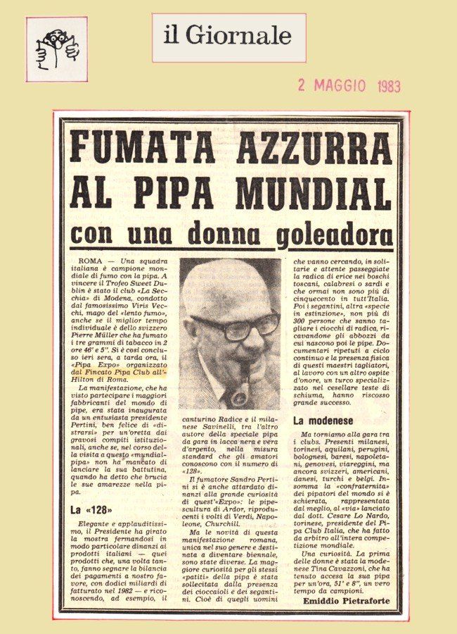 Un articolo di giornale intitolato 