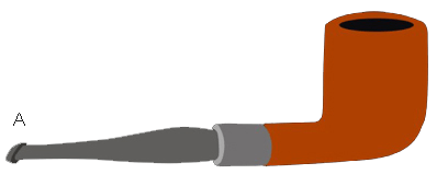 Un disegno di un tubo con la lettera a accanto
