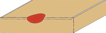 Una scatola di cartone con un cerchio rosso sopra.