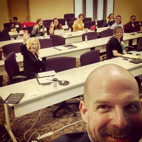 Eric Cook presenting at a social media bootcamp