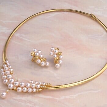 Gold Necklace With Pearl — Jewelers in Ewing,NJ Gold Necklace With Pearl — Jewelers in Ewing,NJ