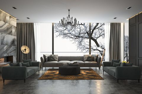 Three Sofa with Wide Window — Eugene, OR — Our House Interiors Three Sofa with Wide Window — Eugene, OR — Our House Interiors
