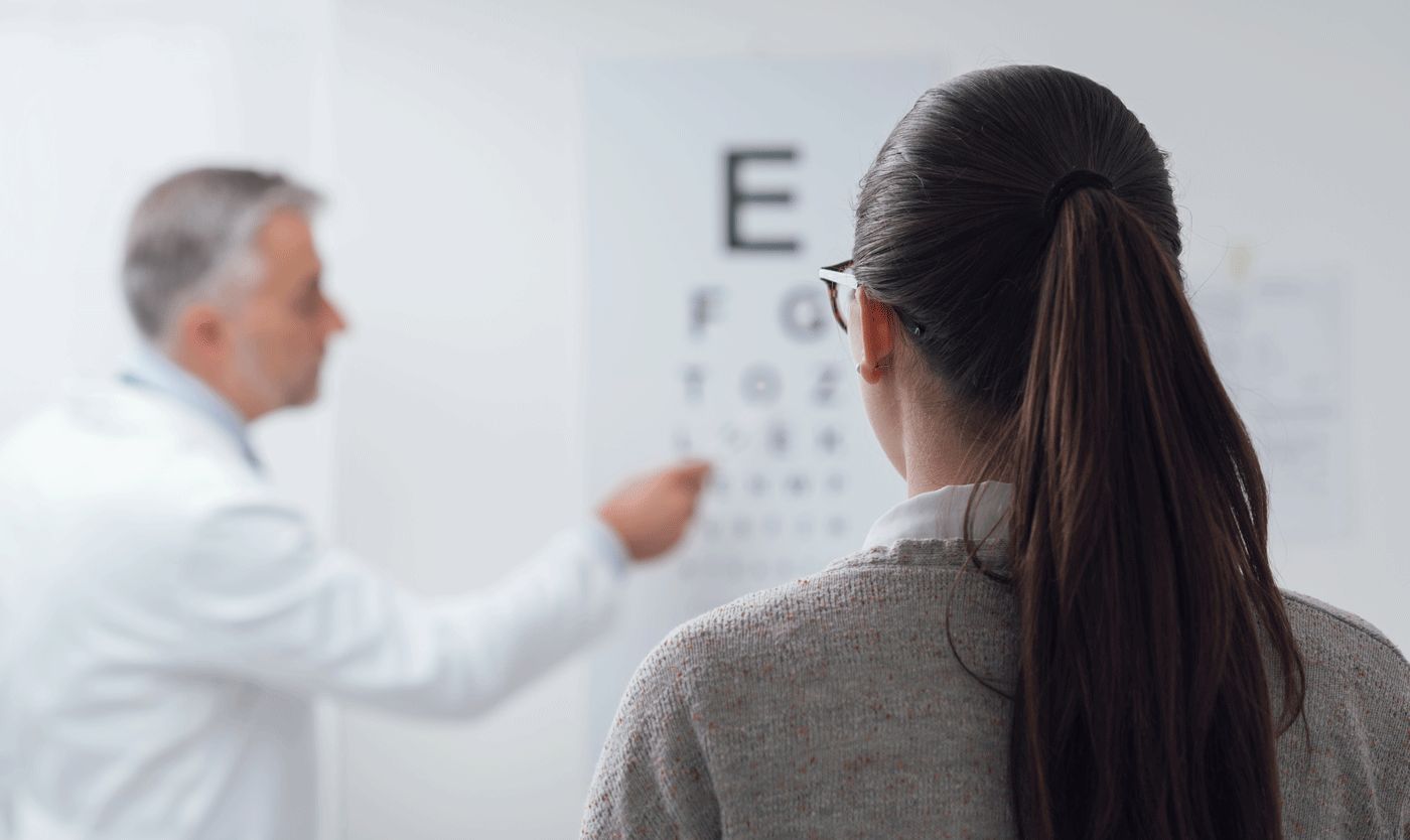 Eye exam in progress