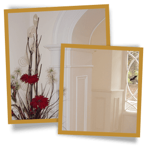 Feature trusses - Coleraine, Londonderry - Old Manse Joinery - decorative pilasters Feature trusses - Coleraine, Londonderry - Old Manse Joinery - decorative pilasters