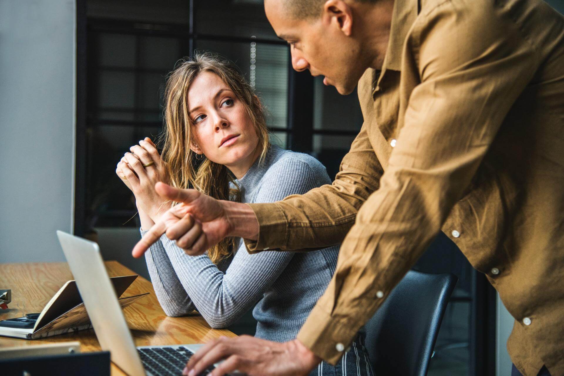 Man and woman discussing family law