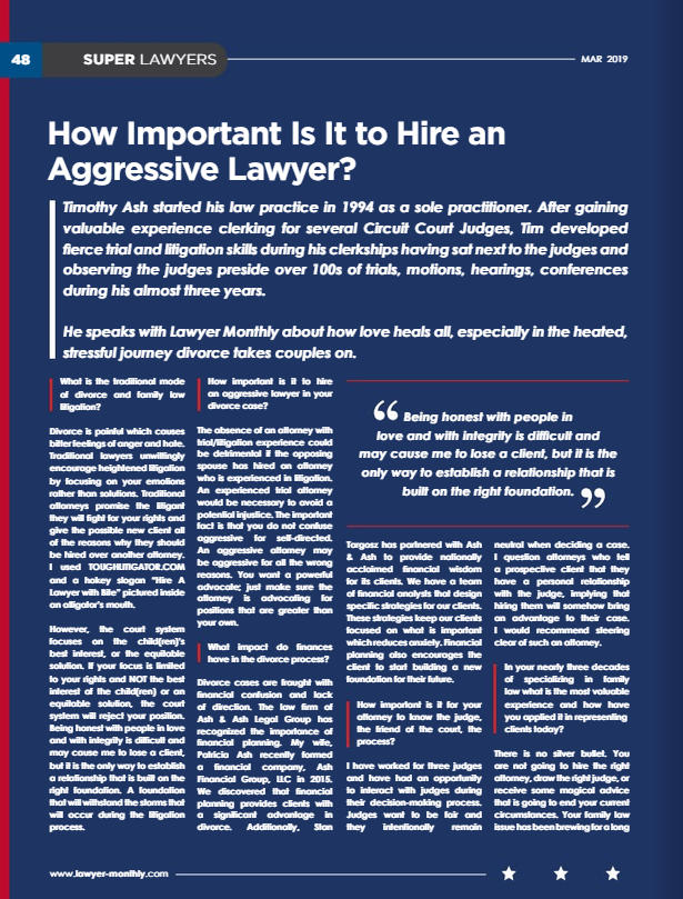 Article featuring Tim Ash page 48 in Lawyer Monthly Magazine