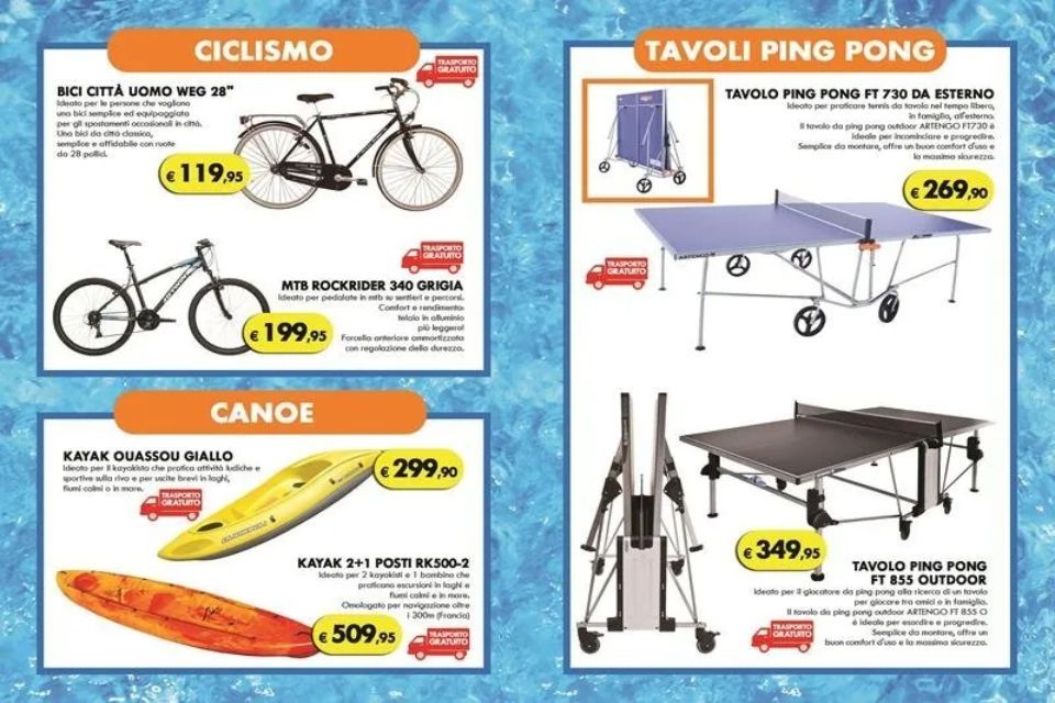Pubblicità articoli sportivi