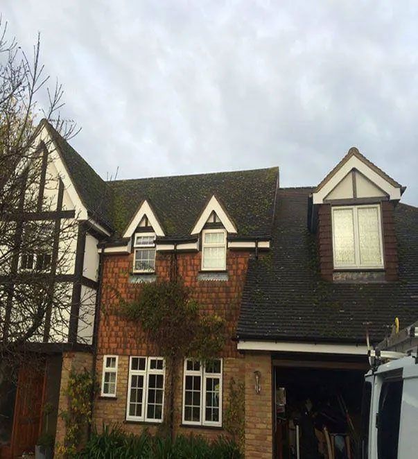 Roof before being cleaned