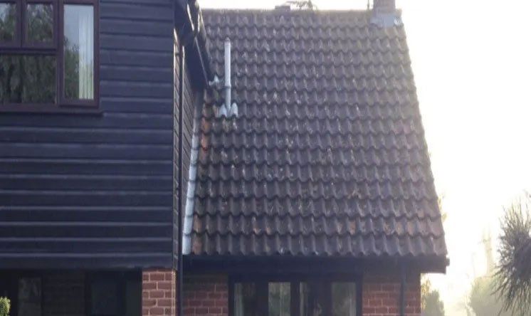 Roof before being cleaned