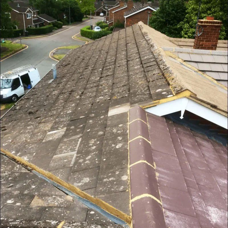 Roof before being cleaned