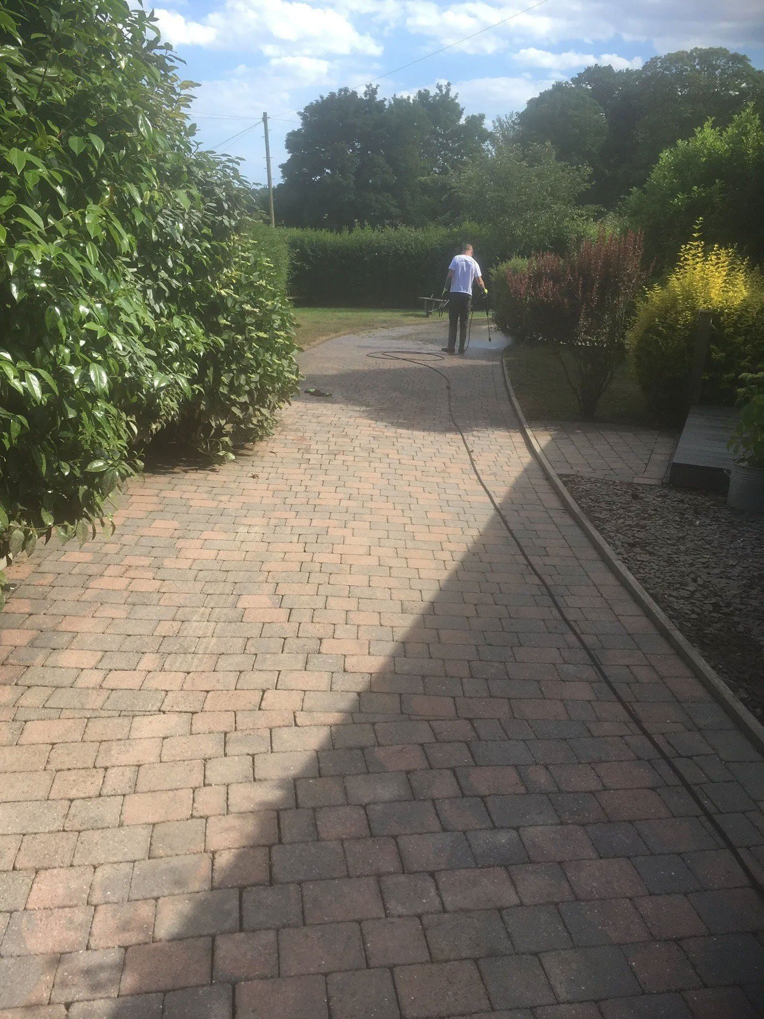 Driveway after being cleaned