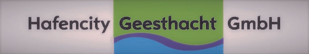 Logo der Hafencity Geesthacht GmbH mit grünem und blauem Wellendesign