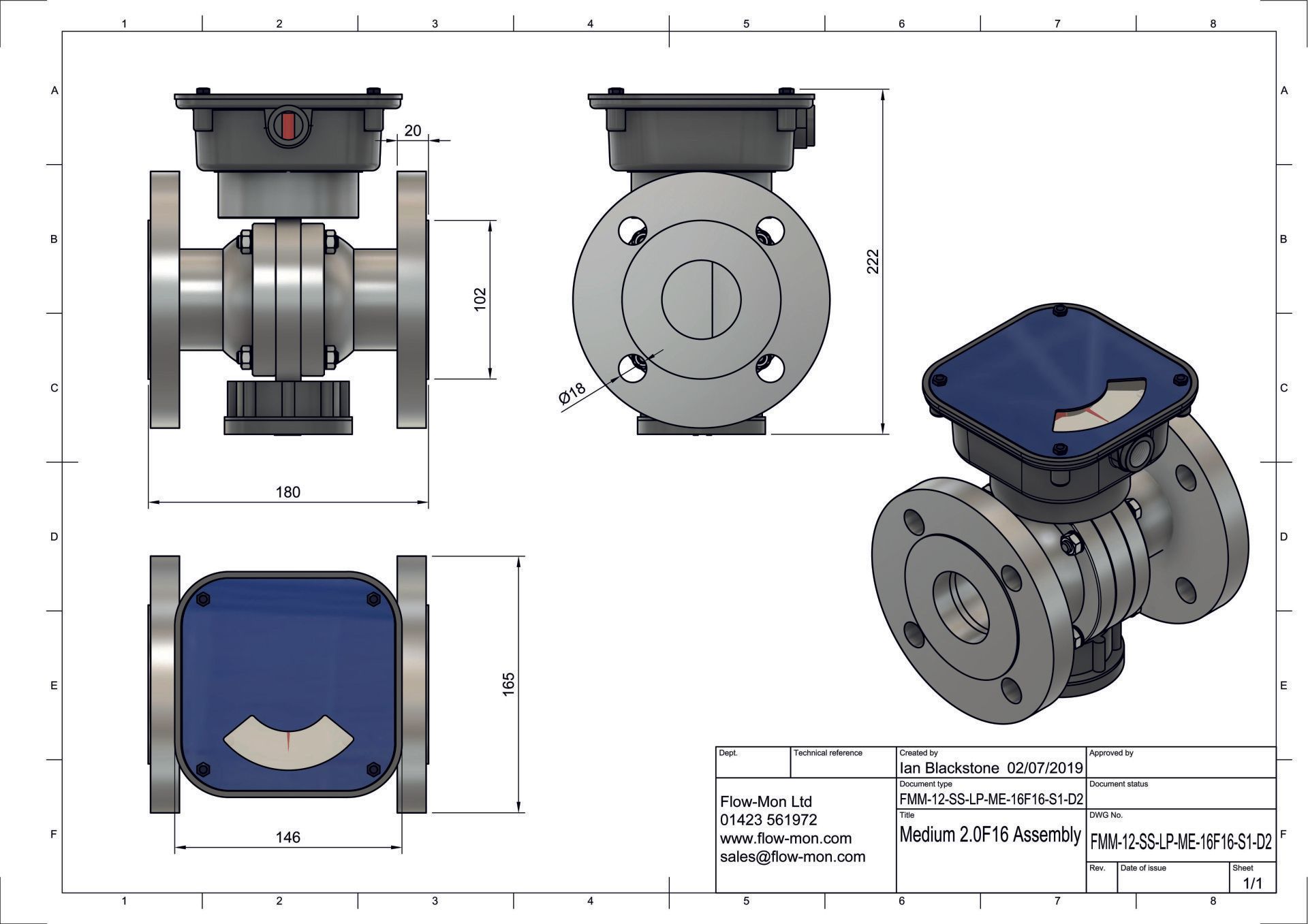 Medium 2.0F16 Assembly drawing