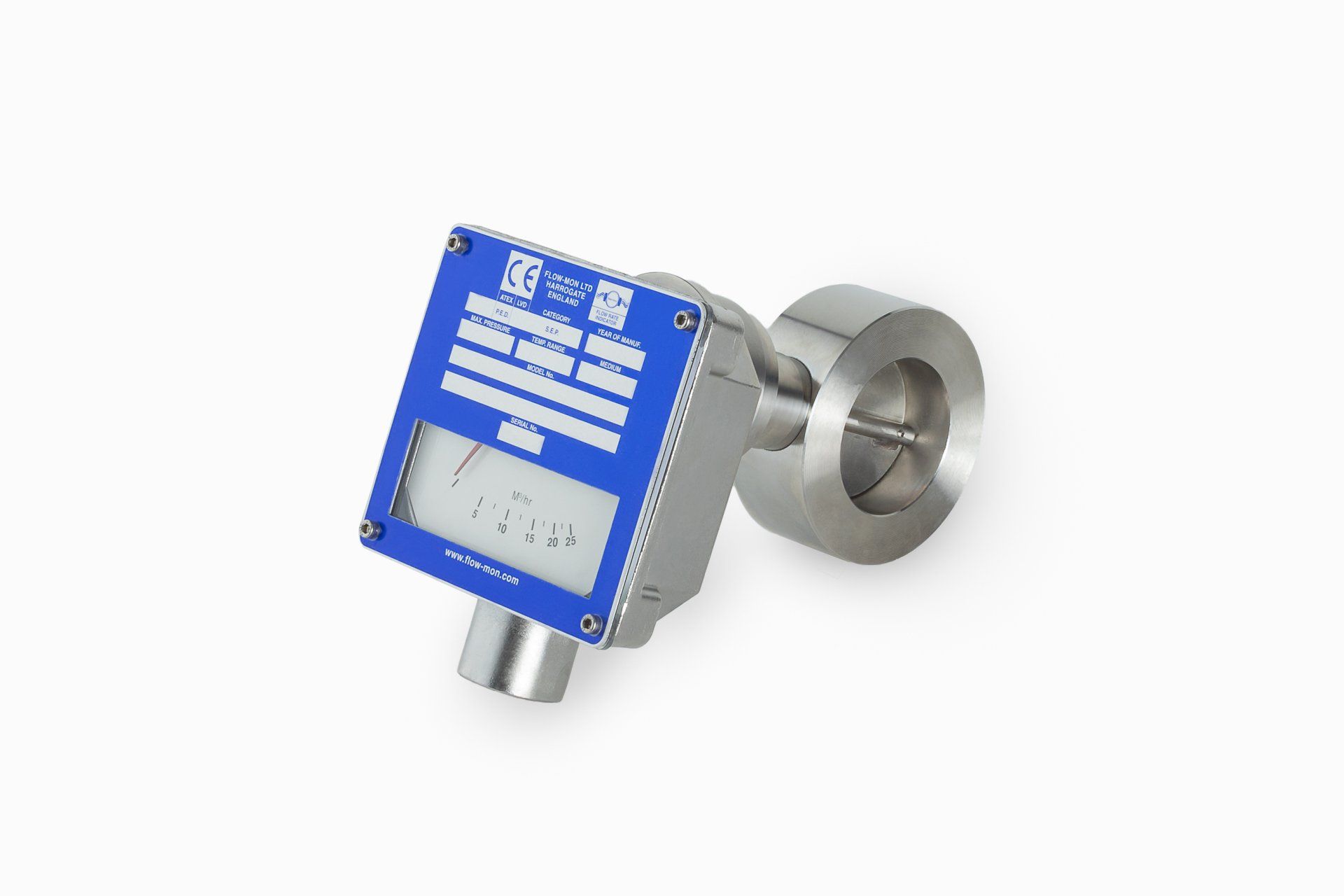Wafer style flow rate indicator