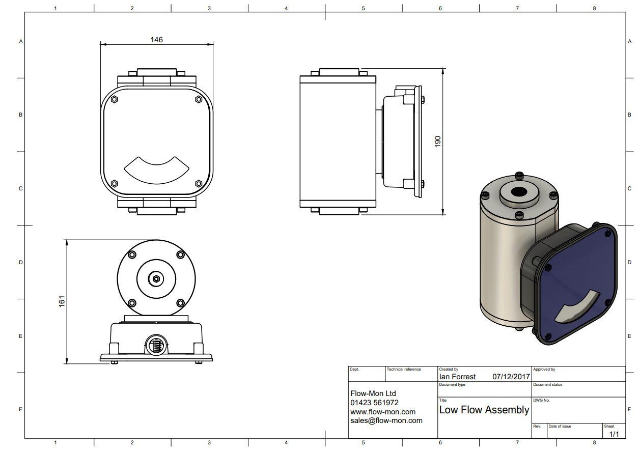 Low flow body assembly drawing
