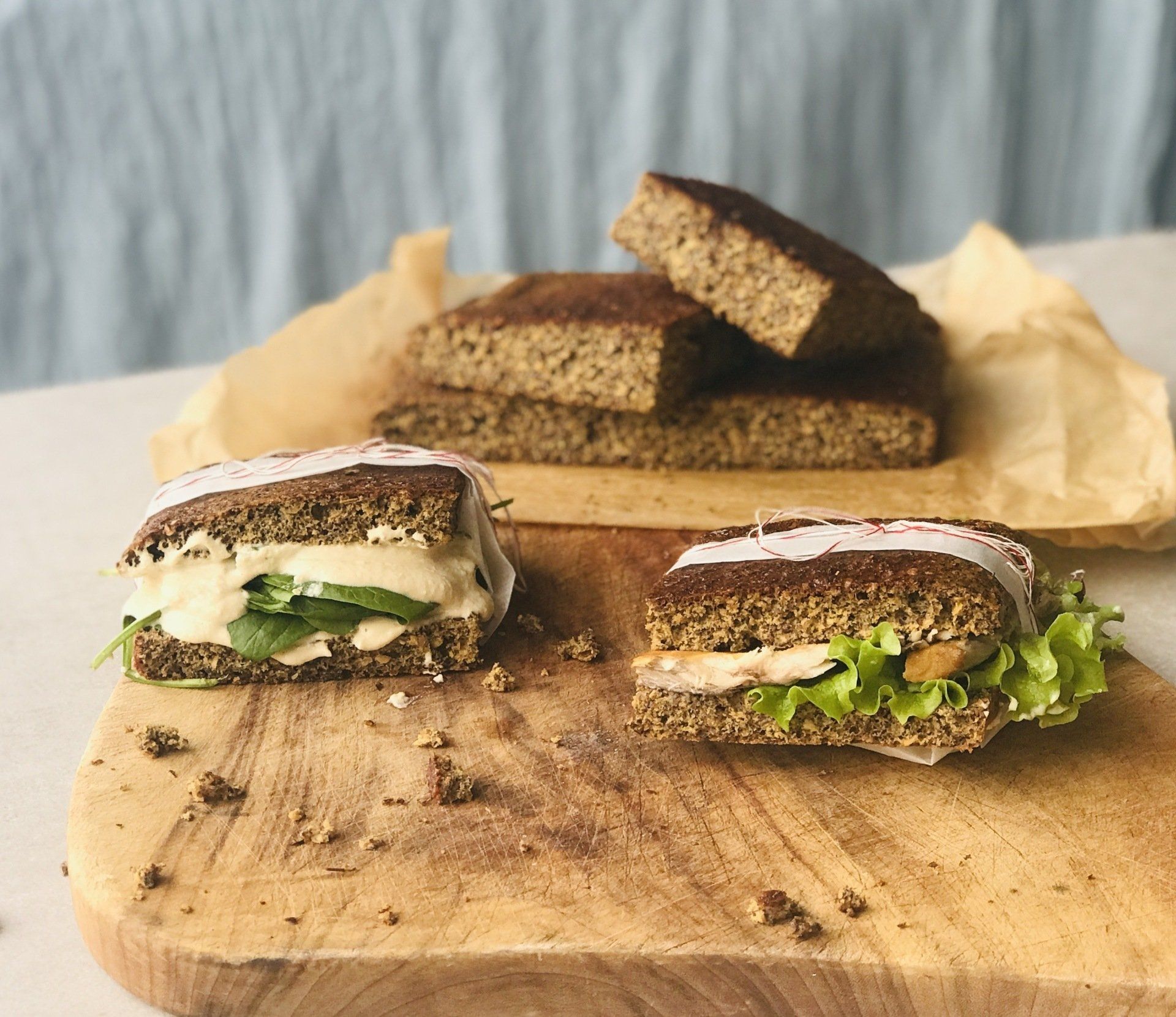 Gluten free flax seed bread