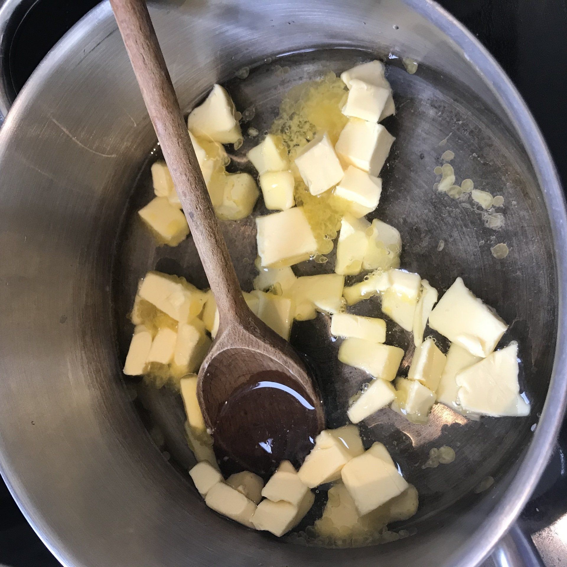 melt butter in water